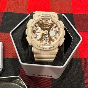 Women's G Shock 5518 Analog-Digital Blush S Peach Resin Strap Watch